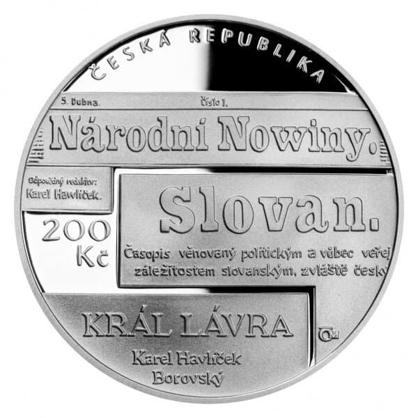 200. výročí narození Karla Havlíčka Borovského - rubová strana